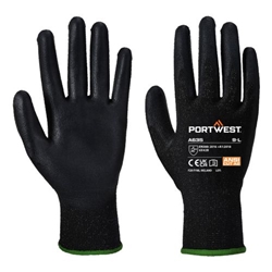 Portwest Cut B13 PU Economy Glove. Size/Fit  S/R, Black. Style A635