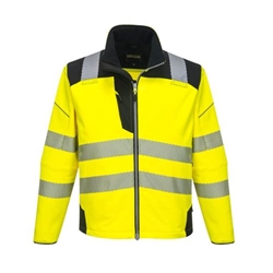 Portwest PW3 Hi-Vis Softshell (3L). Size/Fit  XS/R, Yellow/Black. Style T402