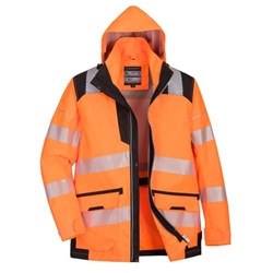 Portwest PW3 Hi-Vis Breathable 5-in-1 Jacket. Size/Fit  XXL/R, Orange/Black. Style PW367