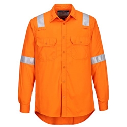 Portwest Bizflame Work Lightweight FR Shirt. Size/Fit  L/R, Orange. Style FR720