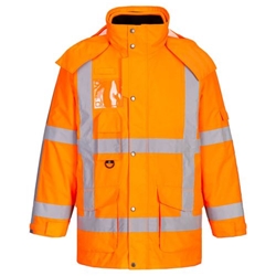 Portwest RWS Hi-Vis 3-in-1 Traffic Jacket. Size/Fit  L/R, Orange. Style R461