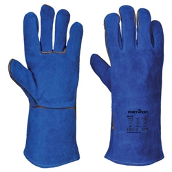 Portwest Welders 210 Split Leather Blue Gauntlet. Size/Fit  XL/U, Blue. Style A510
