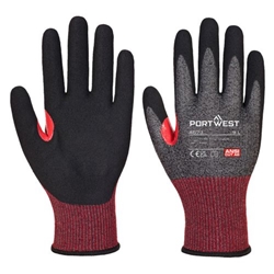 Portwest CS Cut F18 Nitrile Glove. Size/Fit  XL/R, Black. Style A673