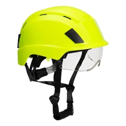 Portwest Integrated Visor Helmet. Size/Fit  /R, Yellow. Style PS80