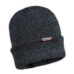 Portwest Insulated Knit Reflective Yarn Beanie. Size/Fit  /R, Black. Style B026