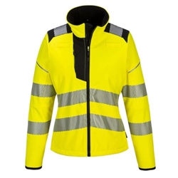 Portwest PW3 Hi-Vis Women's Softshell (3L). Size/Fit  L/R, Yellow/Black. Style PW381