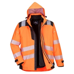 Portwest PW3 Hi-Vis 3-in-1 Jacket. Size/Fit  S/R, Orange/Black. Style PW365