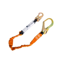 Portwest Single 140kg 1.8m Lanyard with Shock Absorber. Size/Fit  /R, Black/Orange. Style FP74