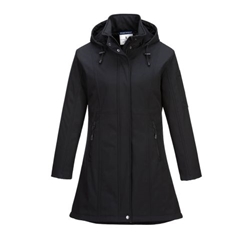 Portwest Carla Women's Hooded Softshell Jacket (3L). Size/Fit  XL/R, Black. Style TK42