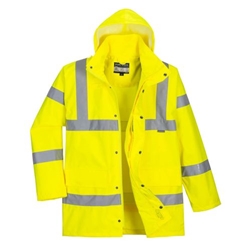Portwest Hi-Vis Breathable Rain Traffic Jacket. Size/Fit  XL/R, Yellow. Style RT60