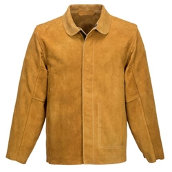 Portwest FR Leather Welding Jacket. Size/Fit  XL/R, Tan. Style SW34