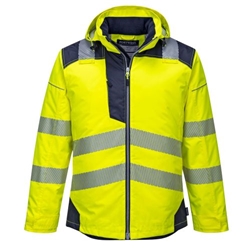 Portwest PW3 Hi-Vis Winter Jacket . Size/Fit  S/R, Yellow/Navy. Style T400