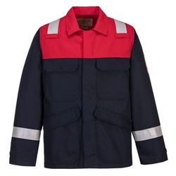 Portwest Bizflame Work Two Tone FR Jacket. Size/Fit  S/R, Navy. Style FR55