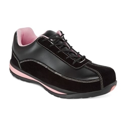 Portwest Steelite Women's Safety Trainer S1P HRO. Size/Fit  43/R, Black/Pink. Style FW39