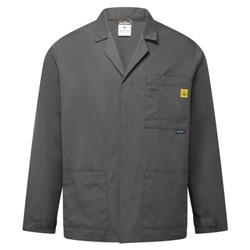 Portwest Anti-Static ESD Lab Jacket. Size/Fit  L/R, Zoom Grey. Style AS18