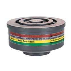 Portwest ABEK1 Gas Filter Special Thread Connection (Pk4). Size/Fit  /R, Grey. Style P920