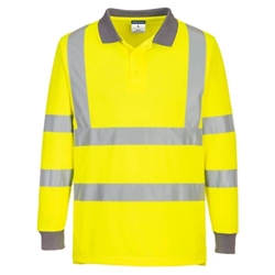 Portwest Eco Hi-Vis Polo Shirt L/S (6 Pack) . Size/Fit  4XL/R, Yellow. Style EC11