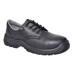 Portwest Composite Action Leather Low Shoe S1PS SR. Size/Fit  40/R, Black. Style FC14