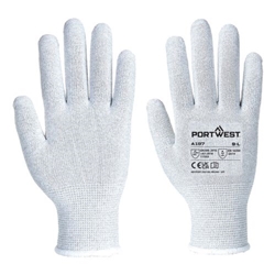 Portwest ESD 13 Liner Glove. Size/Fit  XS/R, Grey. Style A197