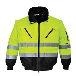 Portwest Hi-Vis 3-in-1 Contrast Pilot Jacket . Size/Fit  XXL/R, Yellow/Black. Style PJ50