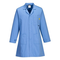 Portwest Anti-Static ESD Coat. Size/Fit  XL/R, Hamilton Blue. Style AS10