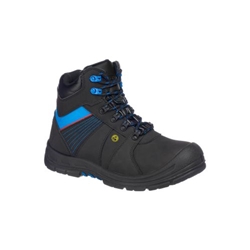 Portwest Composite Action Nubuck Ankle Boot S3 ESD HRO SRC. Size/Fit  44/B, Black/Blue. Style FD37