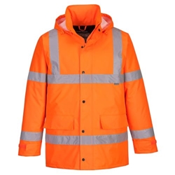 Portwest Hi-Vis Winter Traffic Jacket . Size/Fit  6XL/R, Orange. Style S460