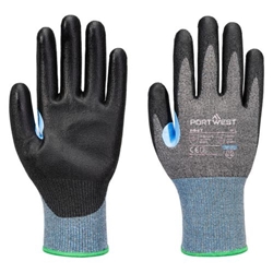 Portwest CS Cut D15 PU Glove. Size/Fit  XL/R, Grey/Black. Style A647