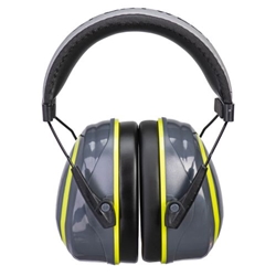 Portwest HV Extreme Ear Defenders Medium. Size/Fit  /R, Grey/Yellow. Style PW73