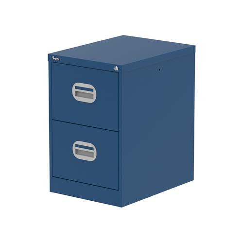 Qube 2 Drawer Filing Cabinet Blue - QS2133 - 5056833330604 - Monkey Office