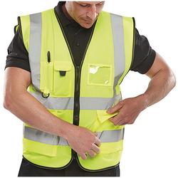 Beeswift Yellow Executive High Visibility Waistcoat Saturn 5XL