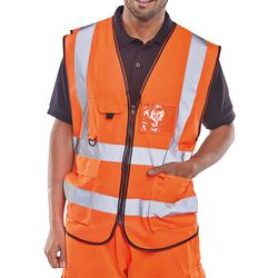 Beeswift Orange Executive High Visibility Waistcoat Xl Wcengexecorxl
