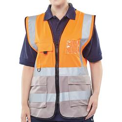 Beeswift High Visibility Two Tone Executive Waistcoat Orange/Grey L