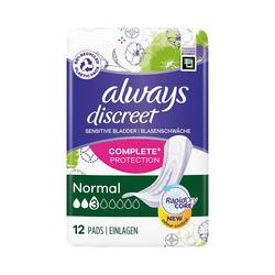 Always Discreet Normal Incontinence Pads Packed 12s (Pack of 4) 760511