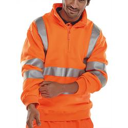 Beeswift Orange Quarter Zipped Hi Vis Sweatshirt L Bszssenorl