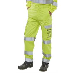 Beeswift High Visibility Trousers Saturn Yellow/Navy Blue 46T