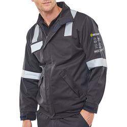 Beeswift Blue Arc Woven Jacket Fire Retardant Anti-Static Navy 4XL