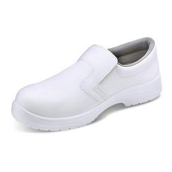 Beeswift White Micro-Fibre Steel Toe S2 Slip-On Shoe 1Pr 10.5