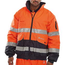 Beeswift Europa High Visibility Bomber Jacket Orange/Navy Blue 4XL