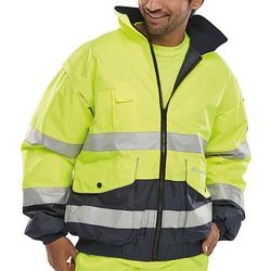 Beeswift Yellow Europa High Visibility Bomber Jacket /Navy 5XL