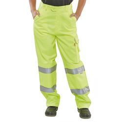 Beeswift Women's Yellow Polycotton High Visibility Trousers Saturn 32