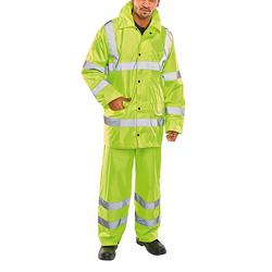 Beeswift Lightweight EN471 EN343 Jacket/Trouser Suit Saturn Yellow 6XL