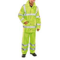 Beeswift Lightweight EN471 EN343 Jacket/Trouser Suit Saturn Yellow 5XL