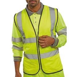 Beeswift Yellow High Visibility Waistcoat Zip Fastened Saturn 4XL