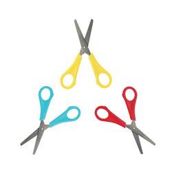 5 Star  Office School Scissors Plastic Handles Stainless Steel Pack 30