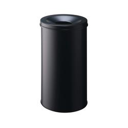 Durable Black Safe Waste Bin Metal Round 60L Bin Bk