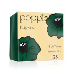 Poppies 2-Ply Tissue Napkins Luncheon Forest Green 33cm Pack 125