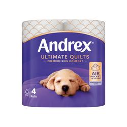 Andrex Ultimate Quilts Toilet Roll 3-Ply 115 Sheets Roll 6x4 Pack 24