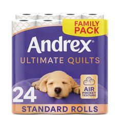 Andrex Ultimate Quilts Toilet Roll 3-Ply 115 Sheets Per Roll Pack 24