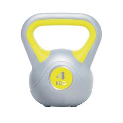 Urban Fitness Powder Coated Cast Iron Kettlebell 4kg Yellow UFW0804